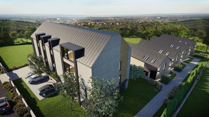 Madártávlat, háttérben a Balaton-felvidék